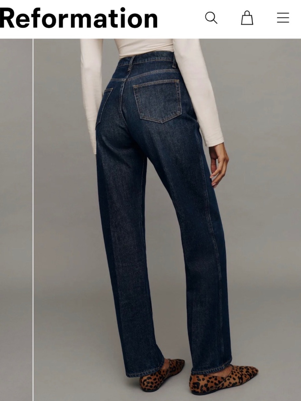 NWT Reformation Val 90s Mid Rise Straight Jeans Ahurani Blue - Size 33